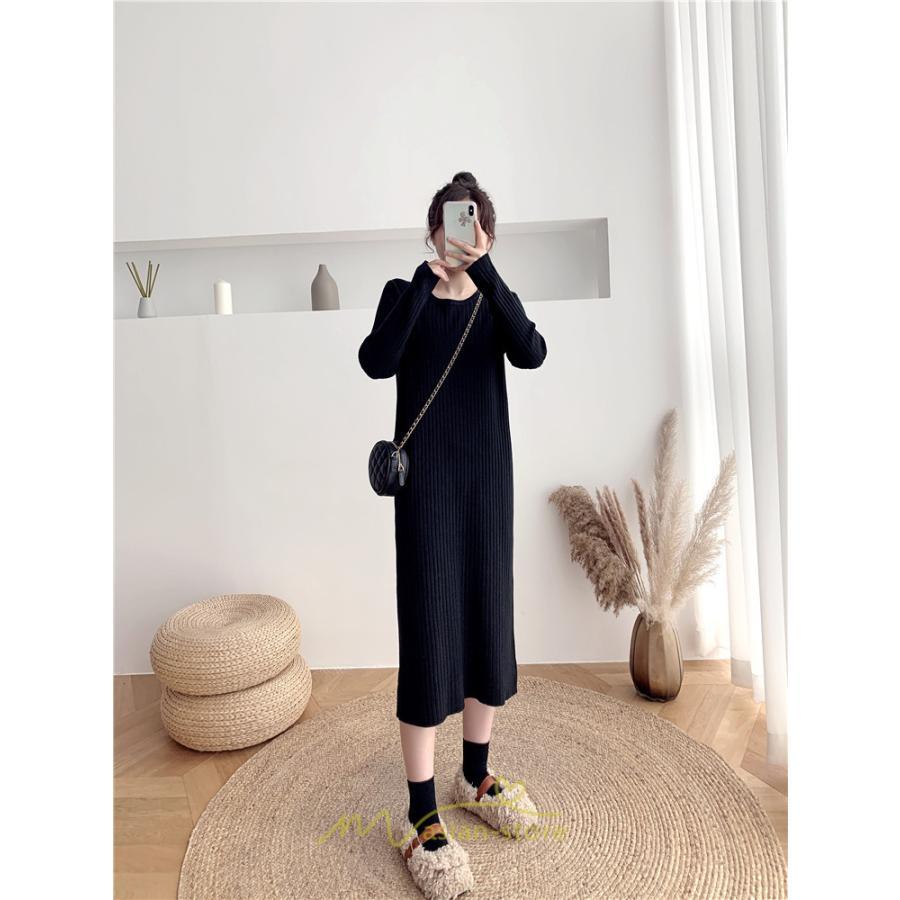 ニットワンピース | レディース 冬 きれいめ ロング おしゃれ 秋冬 長袖 送料無料 可愛い 上品 秋冬コーデ 小柄 萌え袖 20代30代40代50代 がーりー