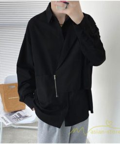 シャツ | メンズ トップス 長袖カジュアルフェイク レイヤード 重ね着風 白ビジネス 秋 秋服 20代 40代 おしゃれ 30代 50代 黒