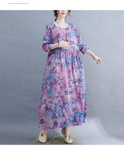 マキシ | ロングワンピース 大きいサイズ レディース 細見え 着痩せ 美シルエット セクシー 女子力 トレンド 海外セレブ オトナ女子 花柄 大人 紫 体型カバー ぽっちゃり