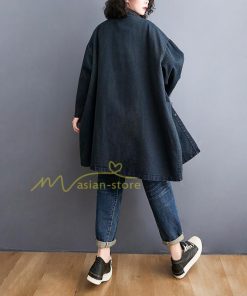 デニムコート | デニムジャケット デニムシャツ レディース ロング丈コート ゆったり ジージャン アウター カジュアル お出かけ 春秋物 ワンピース 着痩せ 20代30代40代50代