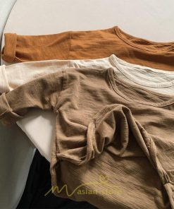 衣装 服 | 子供服 キッズ 無地 長袖Ｔシャツ コットン Tシャツ 男の子 女の子 韓国こども服 ベビー服 春 男女兼用 ナチュラル 冬 カジュアル 秋