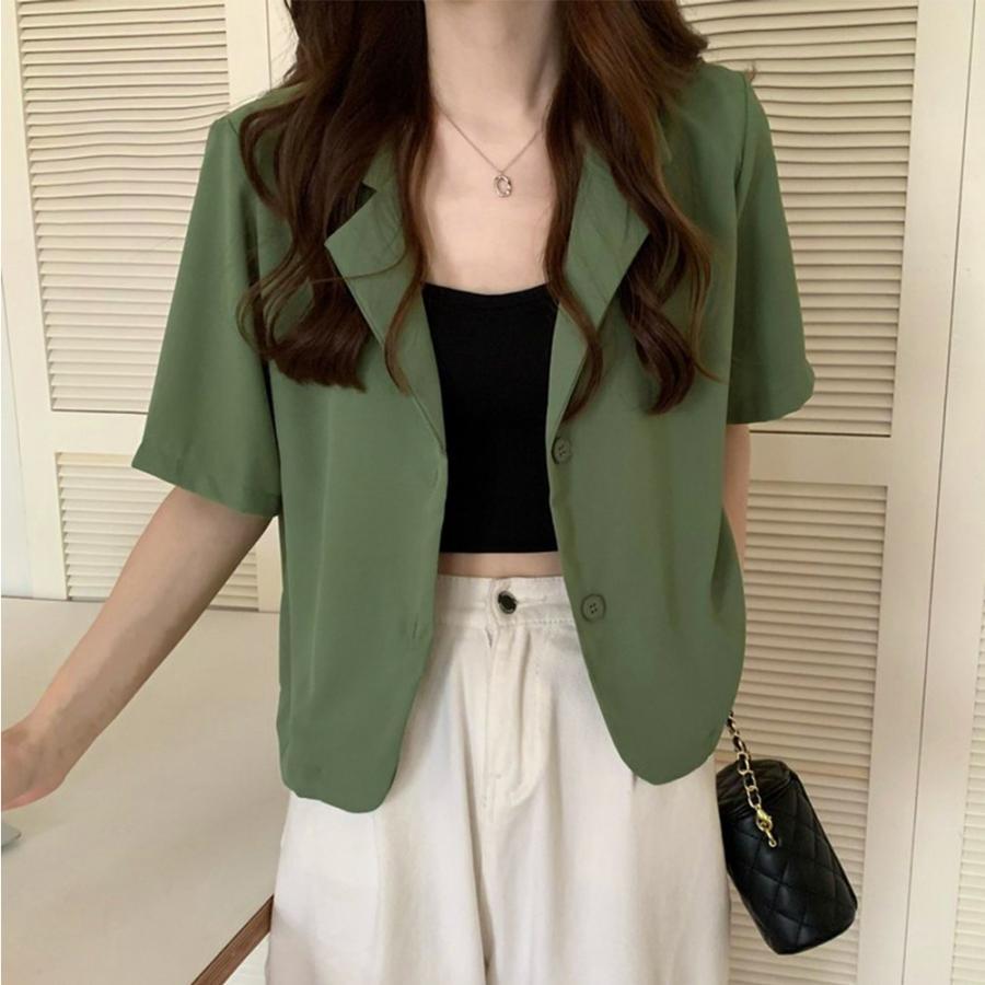 テーラードジャケット | ベーシッククロップド丈半袖ジャケット