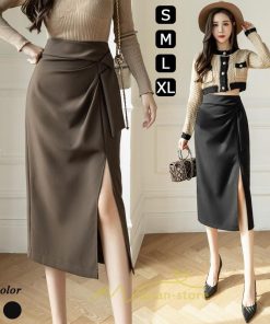 スカート | レディース ロング ミモレ丈 大人 スリット 秋冬 ロング丈 Aライン ハイウエスト 秋冬 無地 着痩せ お出かけ 2022 暖か 通勤 お呼ばれ フェミニン