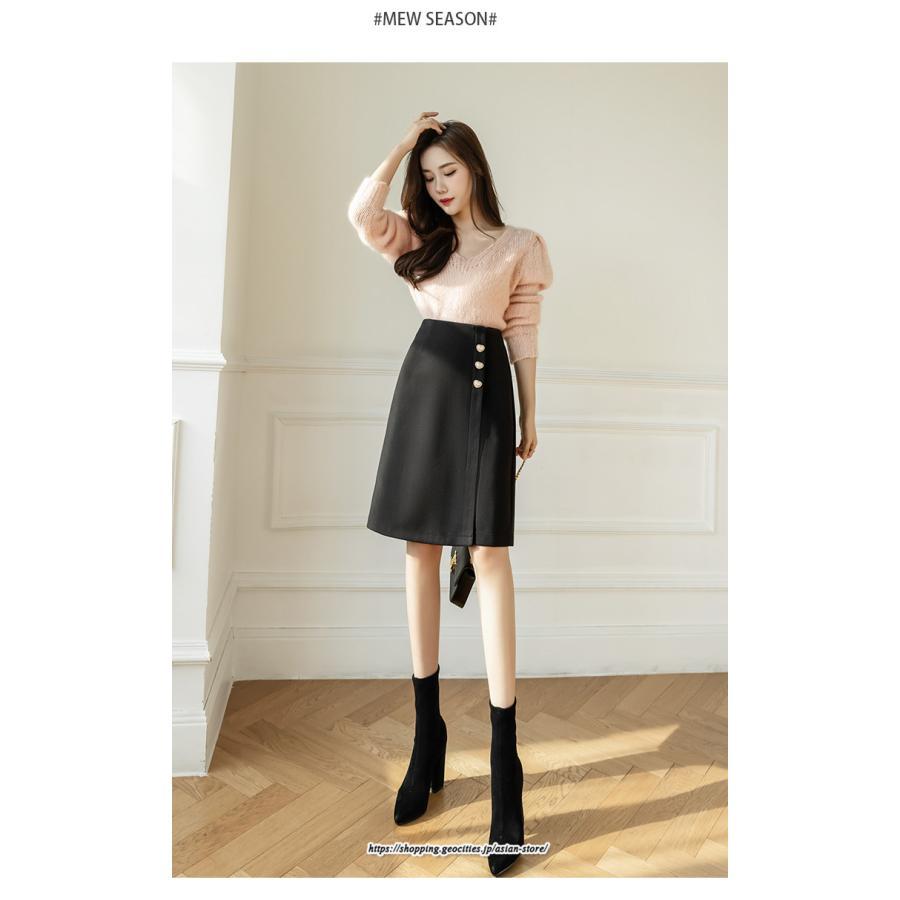 スカート | ミモレ丈ひざ丈レディース 無地 きれいめ 30代 40代 50代 着やせ 上品 通勤 通学 ラシャ キレイめ 2022新作 ハイウエスト 暖か 秋冬