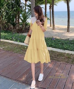 ミディアム | Aラインワンピース レディース 半袖 ロングワンピース ドールカラー ガーリー バイカラー きれいめ カジュアル ファッション 着痩せ 30代 20代 女性着 半袖