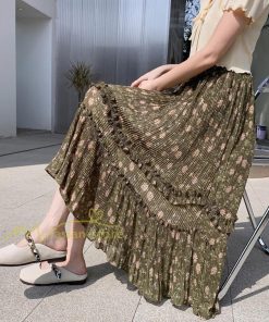 スカート | ロング 秋 花柄 柔らか ボトムス レディース ロングマキシ丈 シンプル 無地 カジュアル 着痩せ コーデ 春 30代 秋20代 40代 50代 夏物 夏