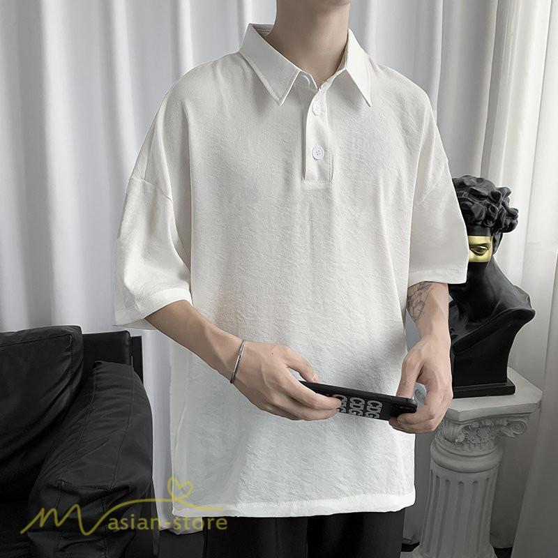 Tシャツ | ポロシャツ シャツ メンズ 無地 夏服 半袖 無地 カジュアル 40代 50代 シンプル 薄手 ポロ サマーシャツ 父 プレゼント ゆったり 体型カバー 30代 ギフト 20代
