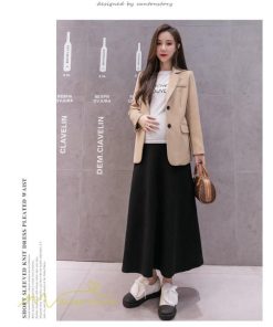 スカート | マタニティレディース 妊婦服 無地 着痩せ ハイウエスト カジュアル Aライン産前産後 体型カバー マタニティウェア ウエスト調整