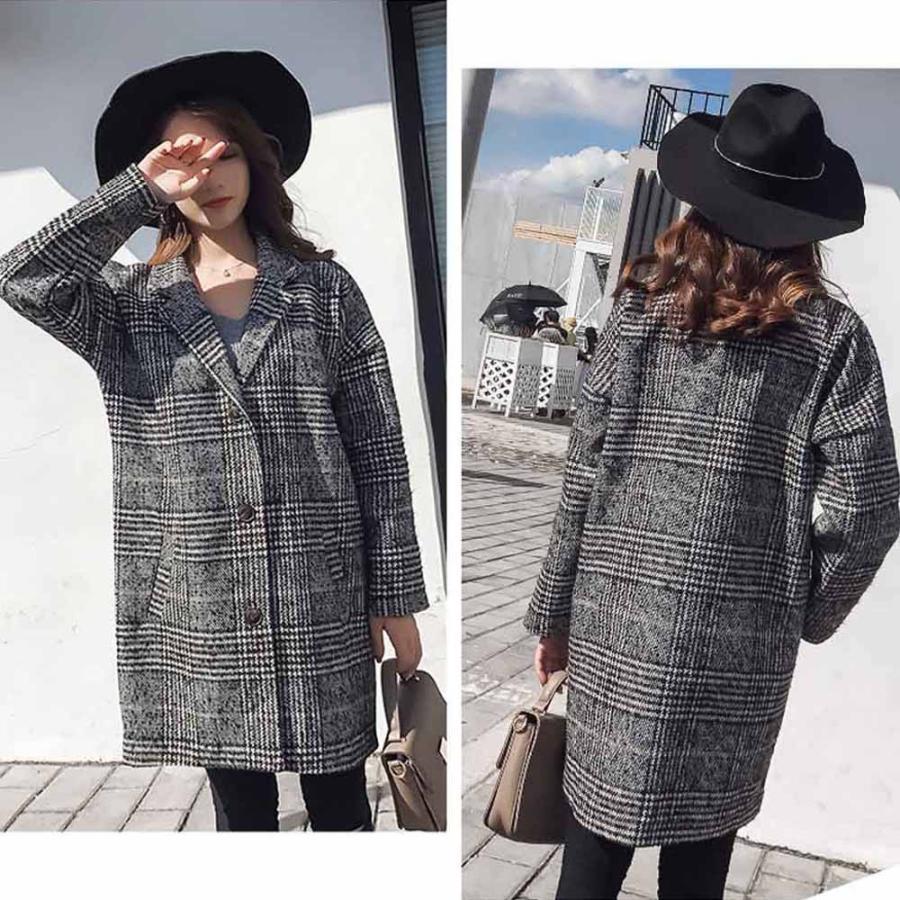 トレンチコート | グレンチェック チェスターコート レディース 冬 千鳥柄コート 中綿コート