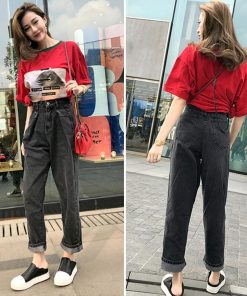 デニム | ハイウエスト タックデニムパンツ 韓国