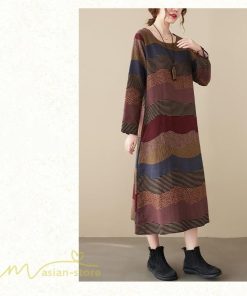 マキシ | ワンピース ロング丈 レディース シンプル 長袖ワンピース Aライン 秋コーデ カジュアル 丸首 40代 体型カバー ゆるワンピース 大きいサイズ ゆったり 50代