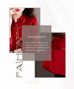 シャツ・ブラウス | ブラウス レディース シャツ トップス 赤 長袖シャツ 無地 オフィス カジュアル おしゃれ シフォン 通勤 通学 ナチュラル 可愛い 上品 オシャレ 秋服 キレイめ