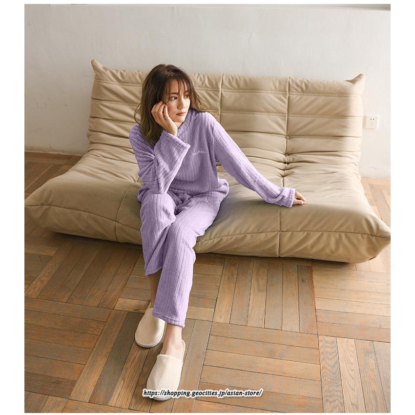 セットアップ | パジャマ 上下セット ルームウェア 裏起毛 レディース フリース マイクロファイバー 部屋着 厚手 保温 秋 冬 30代 20代 送料無料 40代 暖か 50代