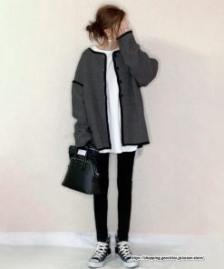 カーディガン | 秋冬 レディース 長袖 アウター 羽織り ツイード ノーカラー ツイードノーカラーゆったり トップス カーディ 楽チン