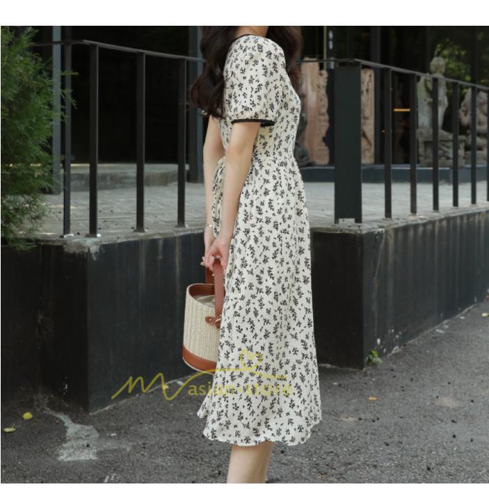 マキシ | ワンピース レディース 40代 キレイめ マキシワンピース 春夏 半袖ワンピース オシャレ結婚式ドレス お出かけ 30代 韓国ファッション 50代 上品 花柄 通勤通学