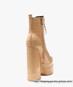 ショートブーツ | 大きいサイズ26.5cm レディース 厚底ブーツ 上品 ブーツ 秋冬 春 チャンキーヒール ハイヒール 太ヒール レースアップ コス スクエアトゥ