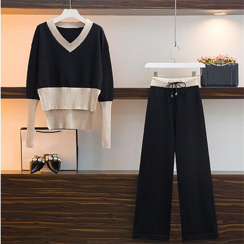 セットアップ | 2点セット ニットセーター レディース 秋 冬 長袖 セーター 上下セット かわいい 20代 30代 カジュアル 40代 ワイドパンツ 着痩せ 50代 新作