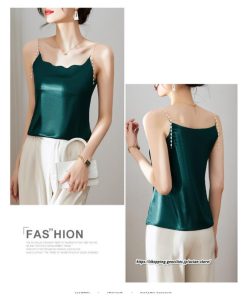 キャミソール タンクトップ | キャミソール サテン インナー レディース 重ね着 キャミ サテン生地 下着 肌着 ノースリーブ 光沢感のあるキャミソール 秋 滑らかな手触り 夏 トップス 春