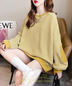 パーカー | トレーナー レディース 長袖 切り替え プルオーバー 大きいサイズ オーバーサイズ ルームウェア ビッグシルエット ボーダー柄 部屋着 お出かけ