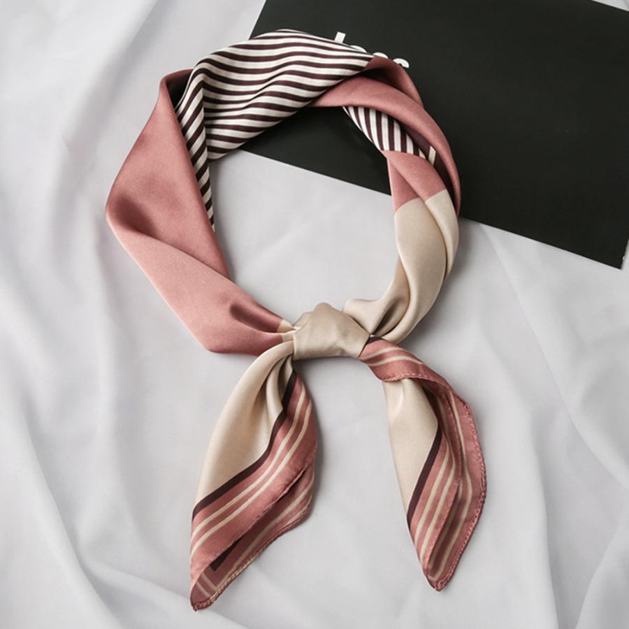 その他小物 | シルク風スカーフ 首巻き 配色バンダナ
