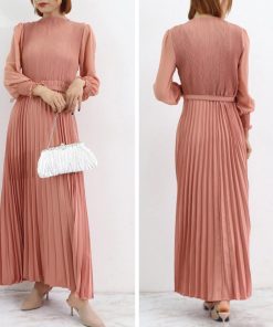 ドレス | プリーツ ワンピース ウエストマーク上品