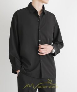 シャツ | メンズ トップス 長袖カジュアル開襟無地 白ビジネス 春 春服 秋 秋服 半袖 夏服 20代 落ち感 トレンド 30代 40代 50代