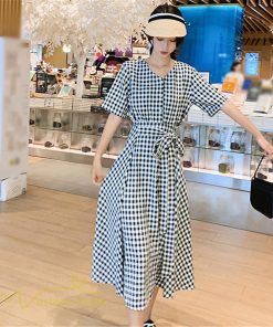 マキシ | ワンピース Aライン レディース チェック柄 上品 着痩せ Vネック 気質 ロングワンピース サマーワンピース 夏新作 大きいサイズ 40代 20代 30代 上品 通勤通学