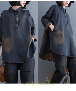 シャツ・ブラウス | デニムシャツワンピ ワンピース ロング 長袖 デニム 送料無料 大きいサイズ マタニティ 体型カバー 春 夏 秋 冬 50代 20代 30代 40代 おしゃれ