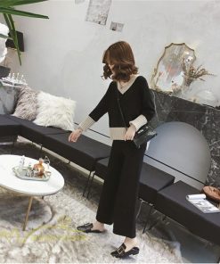 セットアップ | 2点セット ニットセーター レディース 秋 冬 長袖 セーター 上下セット かわいい 20代 30代 カジュアル 40代 ワイドパンツ 着痩せ 50代 新作