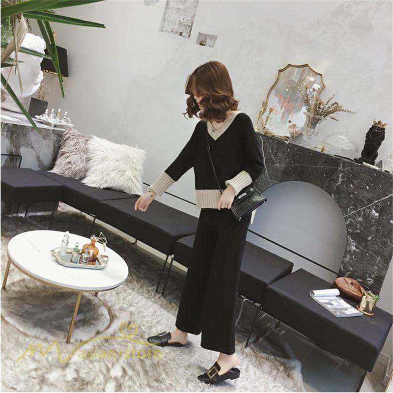 セットアップ | 2点セット ニットセーター レディース 秋 冬 長袖 セーター 上下セット かわいい 20代 30代 カジュアル 40代 ワイドパンツ 着痩せ 50代 新作