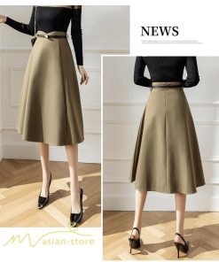 スカート | Aラインレディース 着痩せ 大人 カジュアル 秋冬コーデ 無地 40代 50代 大きいサイズ ひざ丈 膝丈 20代 ハイウエスト きれいめ 30代 大人