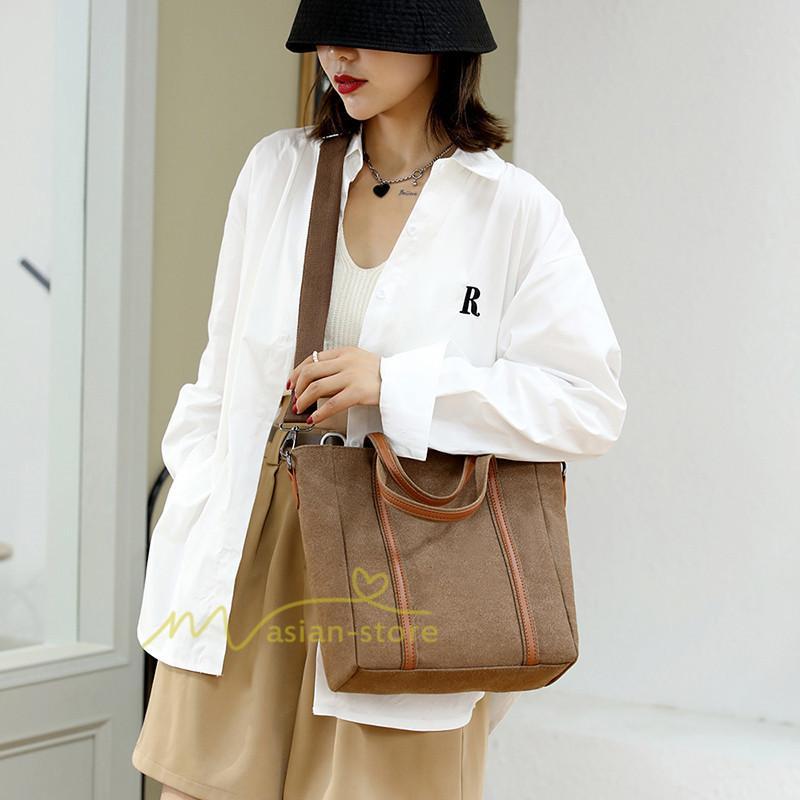 女性用バッグ | ショルダーバッグ レディース 斜めがけ 2way キャンバス 帆布 大きめ ハンドバッグ トートバッグ おしゃれ 多機能 上品 20代30代40代50代 かわいい トレンド