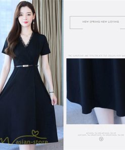 ミディアム | Aラインワンピース ワンピース レディース 着痩せ 無地 半袖 Vネック ひざ丈 ミディアムワンピース カジュアル おしゃれ 30代 20代 上品 大きいサイズ 40代