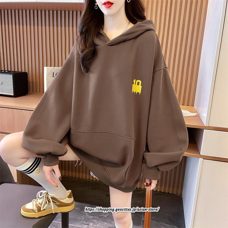 パーカー | レディース 秋 長袖 体型カバー スウェット トレーナー プルオーバー 厚手 後ポケット外し可 トップス 50代 40代 春 30代 おしゃれ 20代 フード