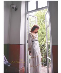 マキシ | ロングワンピース 長袖 レディース 秋物 刺繍 ダンス Aラインワンピース 舞台 パーティーワンピース 50代60代 30代40代 長袖ワンピース ゆったり コスプレ