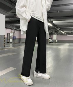 チノパン | ワイドパンツ メンズ 春 夏 秋 無地 アンクルパンツ 大きいサイズ ゆったり パンツ ガウチョパンツ 上品 裾口スリット 夏服 黒 体型カバー 着痩せ カジュアル