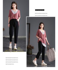 チノ・テーパード・ジョガー・スキニーパン | パンツ テーパードパンツ レディース 無地 9分丈 秋 リネン混 着痩せ シンプル 可愛い ウエストゴム カジュアル ワイドパンツ ゆったり OL ビジネス きれいめ