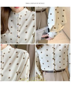 シャツ・ブラウス | シャス ブラウス 春夏 秋 シフォン レディース 長袖 フォーマル オフィス 入学式 入園式 ドット柄 外出 お出かけ ビジネス 20代30代40代50代 通勤 OL