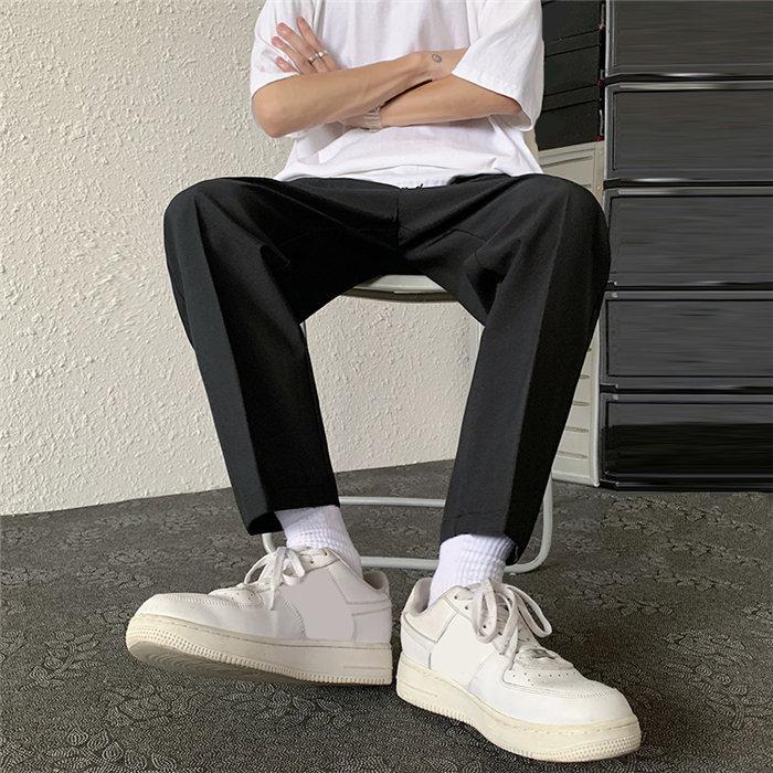 チノパン | パンツ メンズ ウエストゴム ロングパンツ 無地 シンプル カジュアルパンツ おしゃれ 夏新作 9分丈 テーパードパンツ サマーパンツ ビジネス お出かけ 仕事