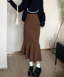 ロングスカート | マーメイドスカート秋冬 ロングスカート黒