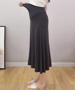 スカート | マタニティレディース Aラインロング丈 マタニティウェア 妊婦服 カジュアル 体型カバー 春 夏 ウエスト調整 ゆったり マタニティ