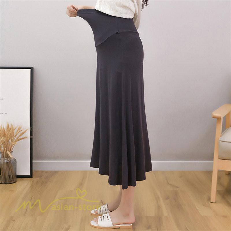 スカート | マタニティレディース Aラインロング丈 マタニティウェア 妊婦服 カジュアル 体型カバー 春 夏 ウエスト調整 ゆったり マタニティ