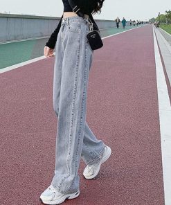 デニム | ストレートデニムパンツ ハイウエスト美脚