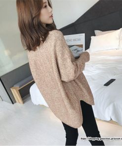 ニット・セーター | ニット レディース 秋 秋服 トップス セーター 秋服コーデ 長袖 Vネック オフィスカジュアル プルオーバー ゆったり 大きめ ラウンドヘム模様編みニット 冬服