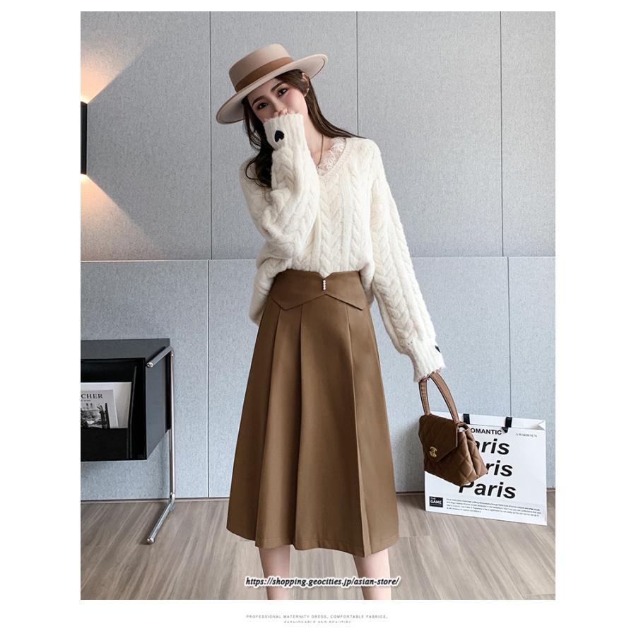 スカート | 膝丈 ひざ丈 秋冬新作 ミモレ丈 Aライン キレイめ 着痩せ 2022新作 通勤 通学 20代 30代 50代 秋服A 大人フェミニン 40代 ナチュラル