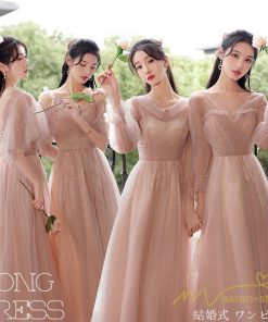 大人 | パーティードレス 結婚式 服装 ドレス フォーマル ワンピース 韓国 ロング丈 体型カバー 顔合わせ お呼ばれ 20代 謝恩会 袖あり 同窓会 40代 披露宴 成人式
