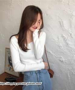 ニット・セーター | カットソー ニット レディース リブニット 長袖 秋冬 春 トップス スリム ストレッチ インナー 無地 長袖ニット 着痩せ 長袖カットソー 通学通勤 プルオーバー