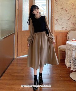 マキシ | ワンピース レディース おしゃれ ロングワンピ 40代 50代 膝丈ワンピース 秋服 大人可愛い 韓国風 着痩せ 通勤