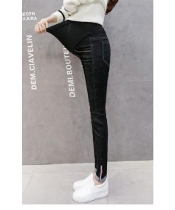 セール | マタニティデニムパンツ テーパードパンツ 産前産後 着痩せ 妊婦パンツ 妊娠パンツ デニムパンツ 調整できる 春 秋 無地 可愛い マタニティ ママ お腹包み