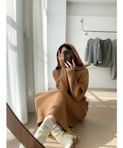 ニットワンピース | ワンピース 春 春服 レディース 長袖 ゆったり 秋 冬 ロング丈 可愛い おしゃれ 韓国風 着痩せ お出かけ 暖か 体型カバー 韓国ファッション